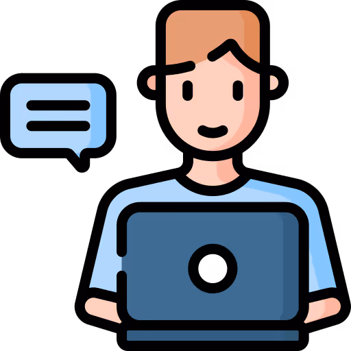 man with laptop icon